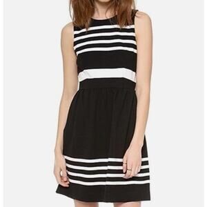 J. Crew Factory Black and White Striped Daybreak Dress Size XS